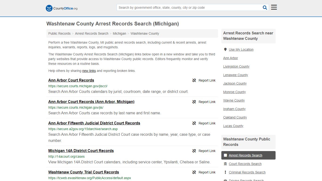 Arrest Records Search - Washtenaw County, MI (Arrests ...